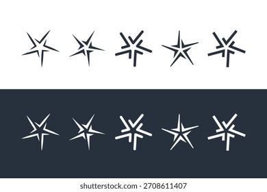 Icono de cinco puntos. Símbolo del logotipo de Five Point