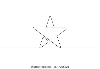 Five Point Star vector icon. Isolated Star, rating flat symbol, Single Line Vector Illustration. Customer Satisfaction, Review, Opinions, Quality.