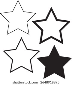 Five Point Star vector icon. Isolated Gold Star, rating flat symbol - Vector stock illustration