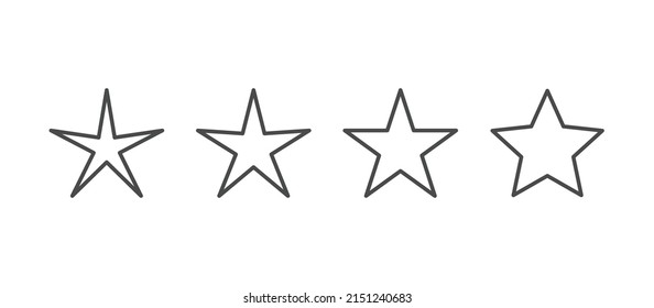 Five point stars pictogram set. Star icon collection with variants.