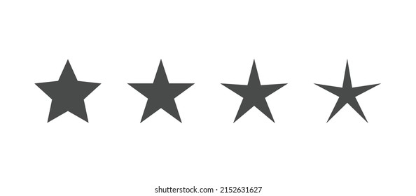 Five point stars pictogram set. Star icon collection with variants.