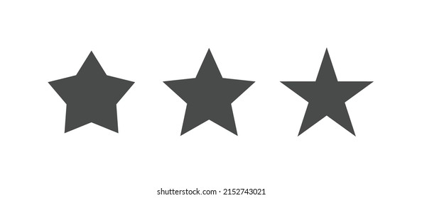 Five point stars pictogram set. Star icon collection with variants.