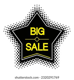 Five pointed Big Sale halftone icon. Vector editable shape.