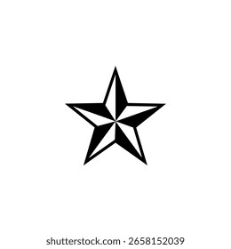 Five Pointed Convex Star Icon silhouette vector flat illustration design.