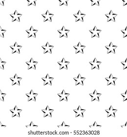 Five pointed convex star pattern. Simple illustration of five pointed convex star vector pattern for web