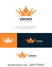 five pointed crown logo Vector Template