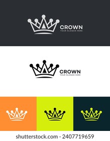 five pointed crown logo Vector Template