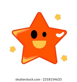 Five pointed orange star icon. Cartoon illustration of five pointed orange star vector icon for web design