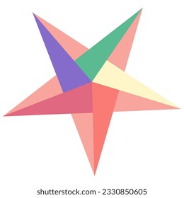 Five pointed  pastel star icon. Cartoon illustration of five pointed pastel star vector icon for web design