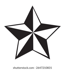 Five pointed pinwheel star isolated on white background.