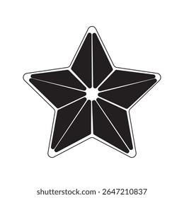 Five pointed pinwheel star isolated on white background.
