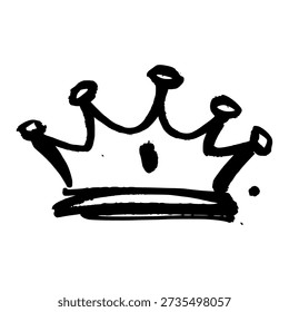Ilustración de graffiti de corona real de cinco puntas. Audaz Símbolo de Arte Callejero Dibujado a Mano con Estilo de Marcador Urbana Decorativo.