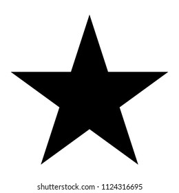 Five pointed star, black isolated icon, vector illustration.