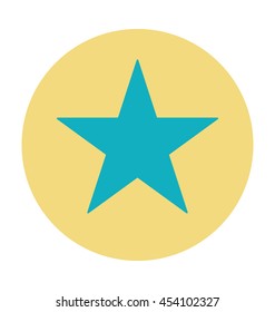 Five Pointed Star Colored Vector Icon