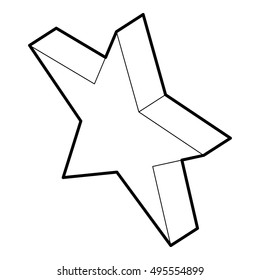 Five pointed star icon in outline style on a white background vector illustration