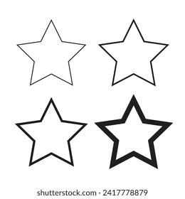 Five pointed star Icon set. Decorative stars,eps10