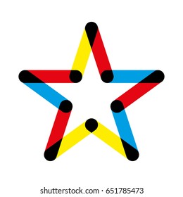 Five pointed star joined with nodes
