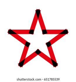 Five pointed star joined with nodes