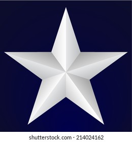 Five pointed star on blue background