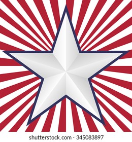 five pointed star on red lines