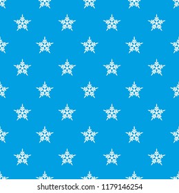 Five pointed star pattern vector seamless blue repeat for any use