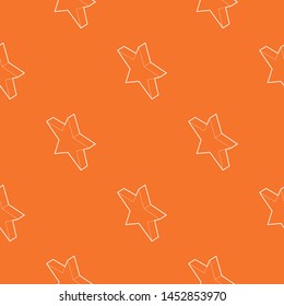 Five pointed star pattern vector orange for any web design best