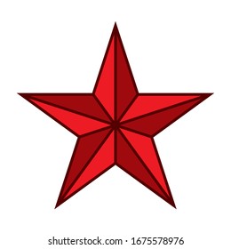 Five pointed star vector icon isolated on white