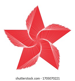 Five pointed star vector icon isolated on white