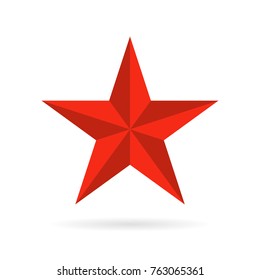 Five pointed star vector icon illustration isolated on white background