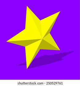 Five Pointed Three Dimensional Star vector