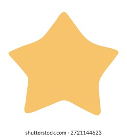 Estrella amarilla de cinco puntas aislada en transparente. Ilustración vectorial plana dibujada a mano. Navidades tradicionales, año Nuevo, elemento de diseño estacional, arte de Clip de vacaciones Cielo estrellado, espacio, cosmos, galaxia