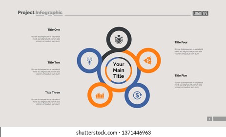 Five points process chart. Business data. Plan, diagram, design. Creative concept for infographic, templates, presentation, report. Can be used for topics like planning, analytics, teamwork.