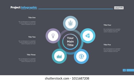 Five Points Strategy Slide Template Stock Vector (Royalty Free ...