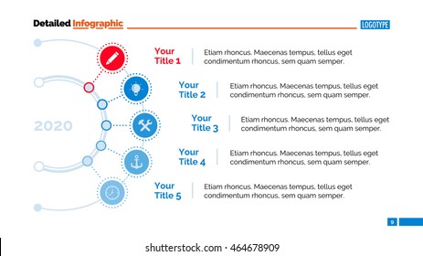 Five Points in Year Diagram Slide Template