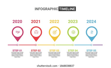 Five  Process  Vector Timeline Infographic. This infographics is very ideal for any business presentations