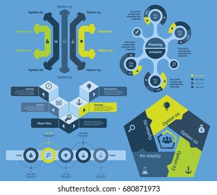 Five Production Charts Templates Set