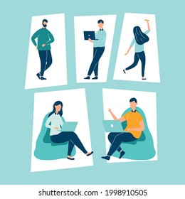 five productive persons workers characters