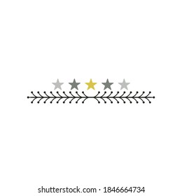Five rating star vector illustration in white background.