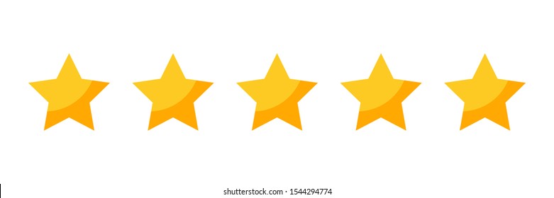 five rating stars icon for review product,internet website and mobile application on white backgrond vector