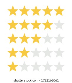 Five rating stars icon for review product,internet website and mobile application on white backgrond vector.