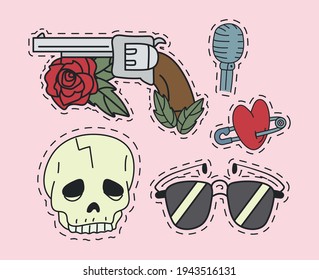 five rock and roll patches