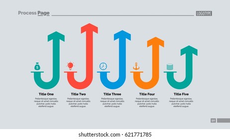 Five Rounded Arrows Slide Template