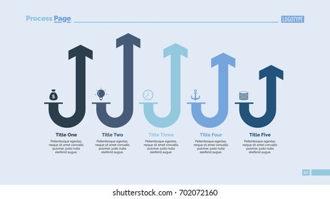 Five Rounded Arrows Slide Template