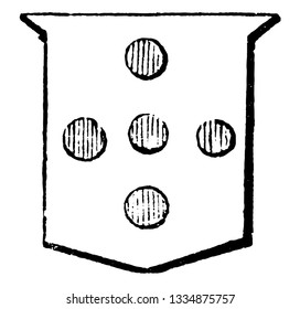 Five Roundlets have number must be observed as they stand, vintage line drawing or engraving illustration.