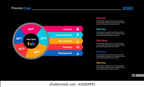 Five Sector Percentage Pie Chart Slide
