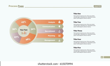 Five Sector Percentage Pie Chart Slide