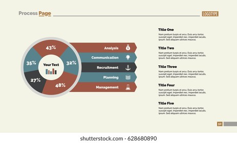 Five Sector Percentage Pie Chart Slide