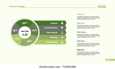 Five Sector Percentage Pie Chart Slide