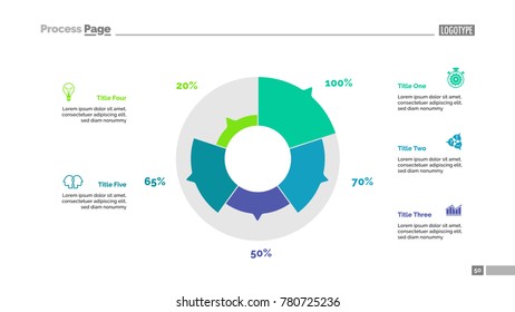 Five Sectors Pie Chart Slide Template