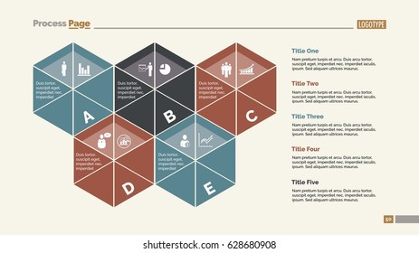 Five Segmented Hexagons Slide Template